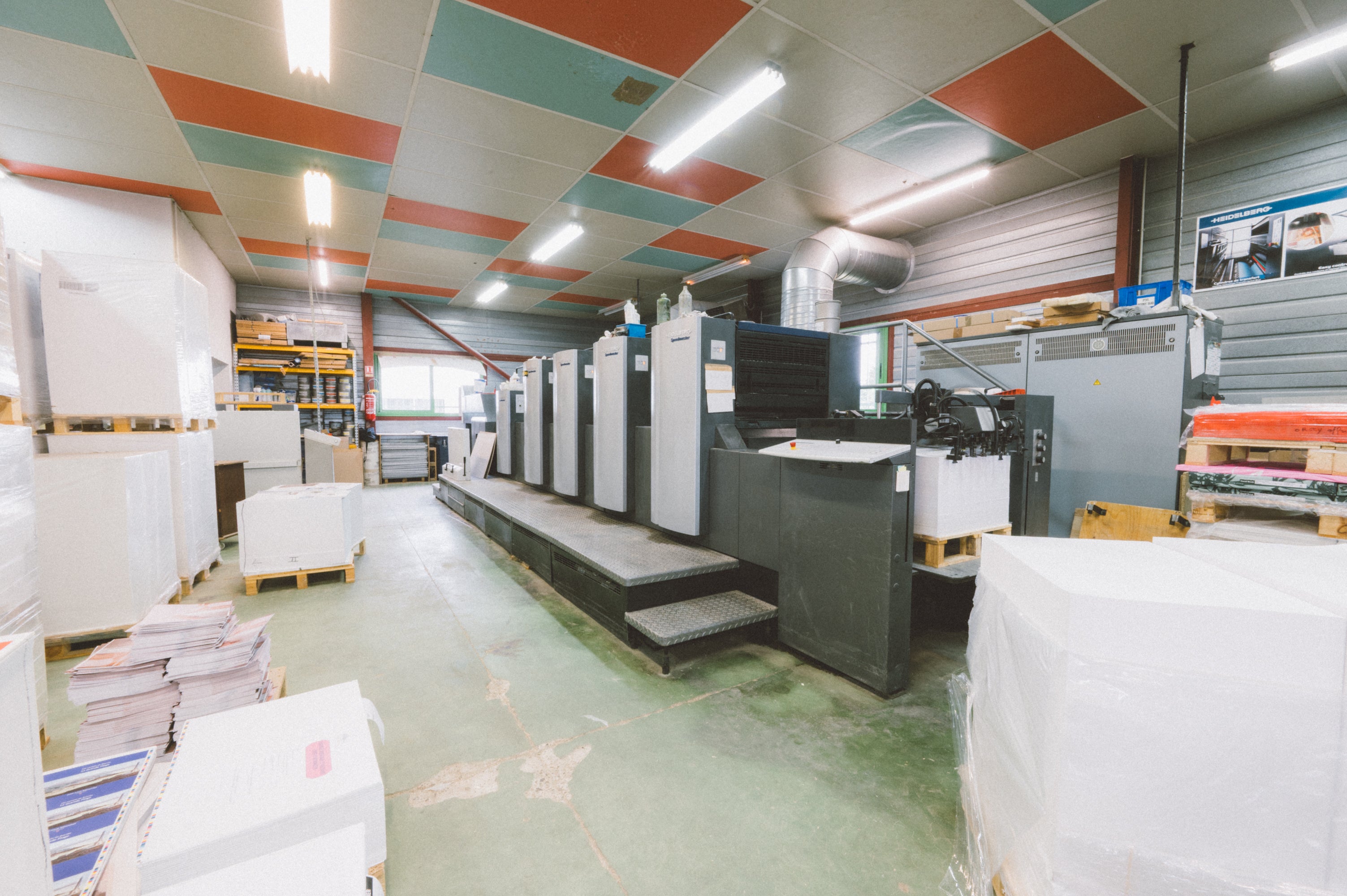 Presse offset Heidelberg dans l'atelier
